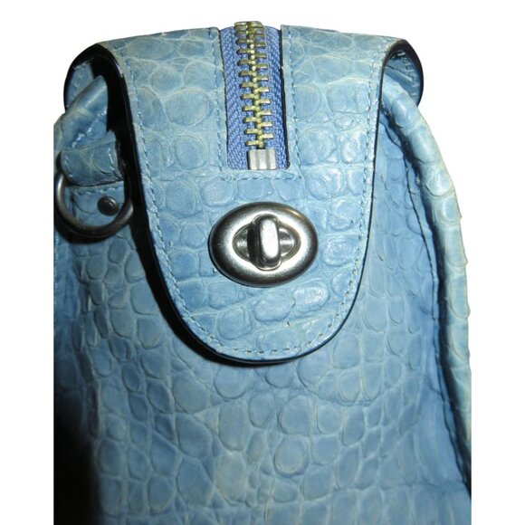 SOLD Coach Rhyder Limited Edition rare dusty blue Croc Embossed Denim Leather - Picture 13 of 16